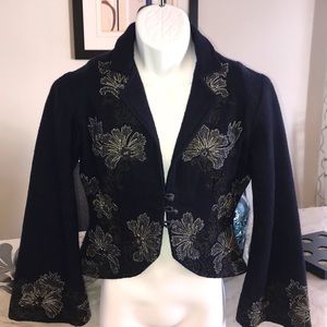 Wool Floral Embroidered Jacket